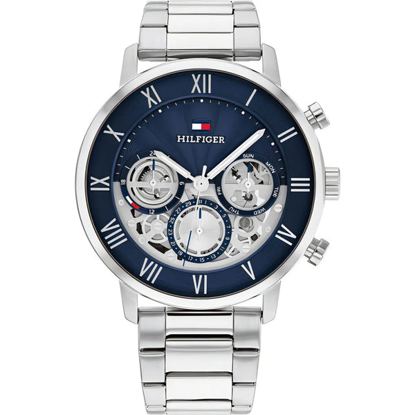 Reloj Tommy Hilfiger Hombre Legend Plateado Acero 1710569 Color Del Fondo Azul - Imagen 1